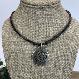 SILPADA Shell, Silver & Leather Necklace N1446